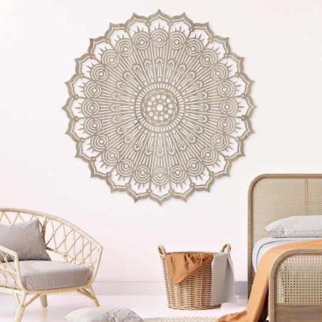 Drewniana mandala na ścianie Drewniana mandala na ścianie