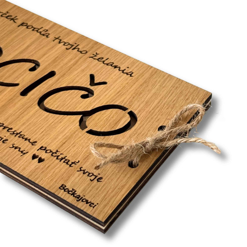 Drewniana koperta na pieniądze - DOWOLNA 20 x...