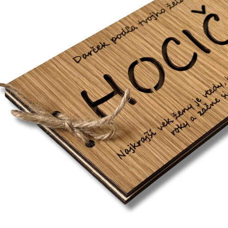 Drewniana koperta na pieniądze - DOWOLNA 20 x 10 cm