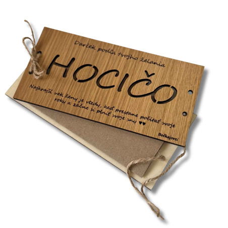 Drewniana koperta na pieniądze - DOWOLNA 20 x 10 cm