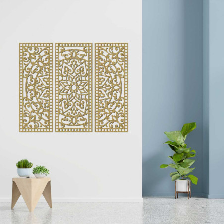 Dekoracja ścienna panel mandala trzyczęściowy - AURELIA