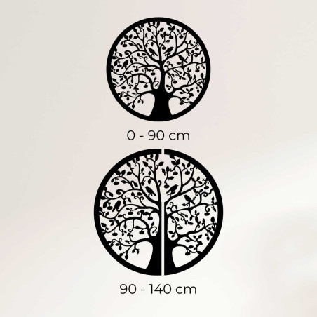 Drewniane, okrągłe drzewo życia na ścianie - Żywotnik