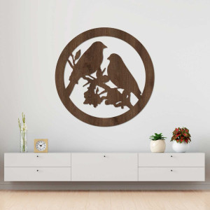 Drewniany obraz ścienny ptaki na gałęziach - AVIAN