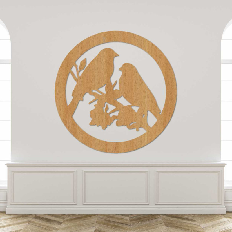 Drewniany obraz ścienny ptaki na gałęziach - AVIAN