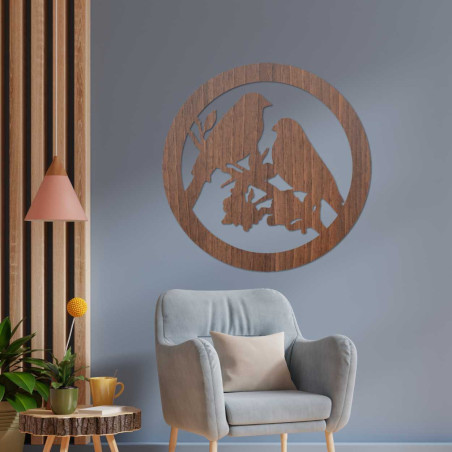 Drewniany obraz ścienny ptaki na gałęziach - AVIAN