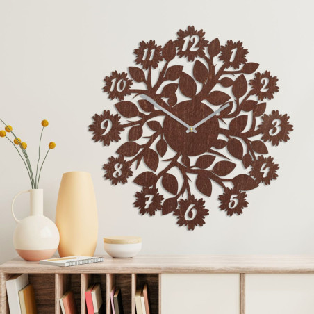 nowoczesny zegar z cyframi, kwiatami nowoczesny zegar z cyframi, kwiatami