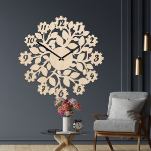 stylowy zegar z cyframi, kwiatami