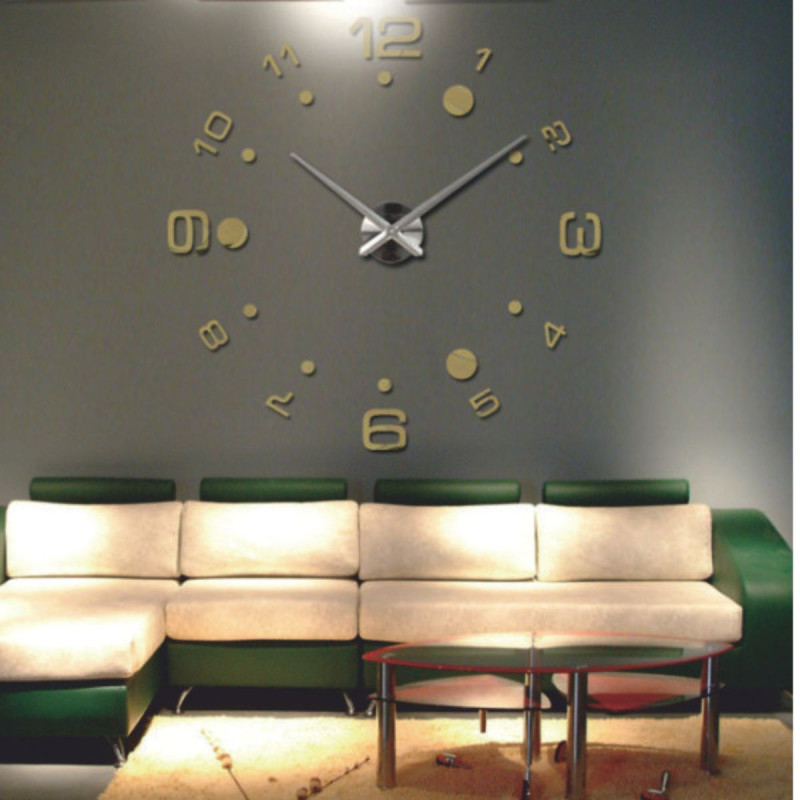 Duży zegar ścienny 3D z tworzywa sztucznego -...