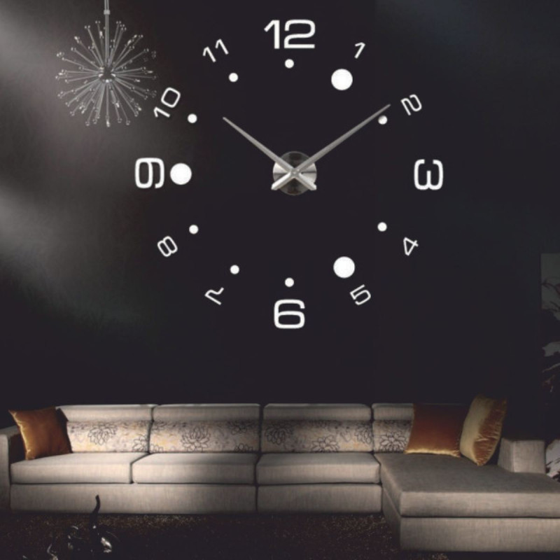 Duży zegar ścienny 3D z tworzywa sztucznego -...