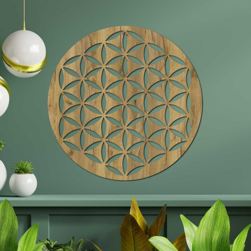 Drewniana dekoracja ścienna kwiat życia - TARNESHE