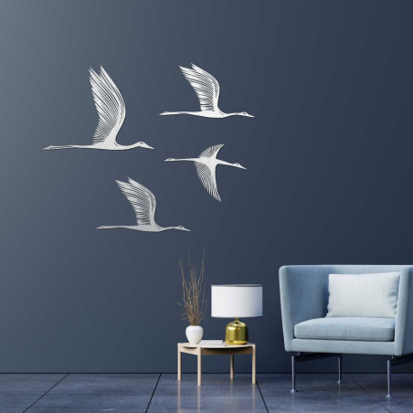 Lot ptaka jako drewniana dekoracja ścienna do nowoczesnego wnętrza Lot ptaka jako drewniana dekoracja ścienna do nowoczesnego wnętrza