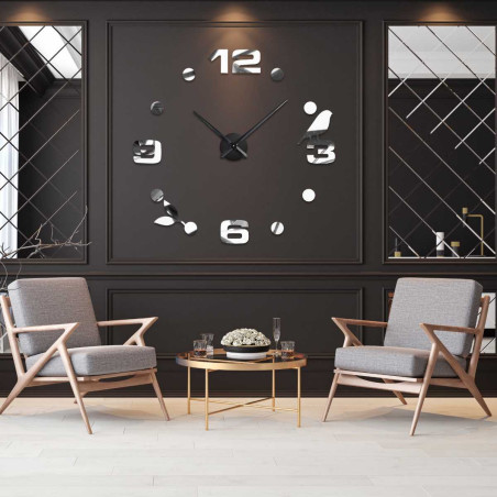 Nowoczesny zegar ścienny lustrzany samoprzylepny - DIYPAJPA