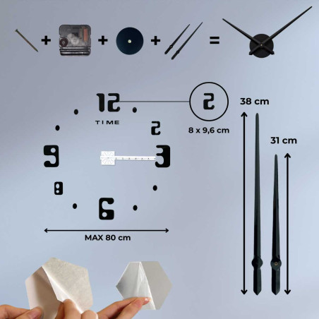 Zegar ścienny z napisem TIME pod liczbą dwanaście i nowoczesnym stylem numerycznym. Zegar ścienny z napisem TIME pod liczbą dwanaście i nowoczesnym stylem numerycznym.