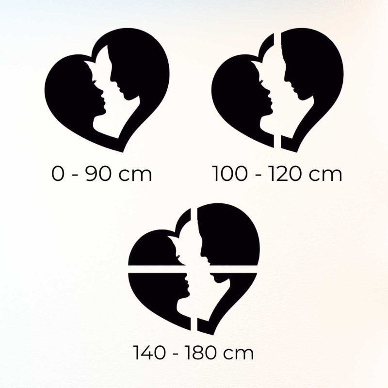 Wzór ścienny przedstawiający związek dwojga ludzi w prostym kształcie serca.