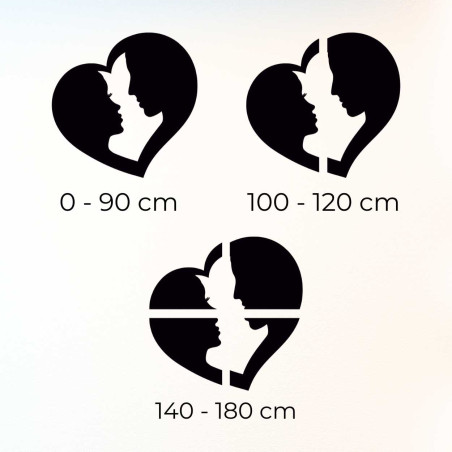 Wzór ścienny przedstawiający związek dwojga ludzi w prostym kształcie serca. Wzór ścienny przedstawiający związek dwojga ludzi w prostym kształcie serca.