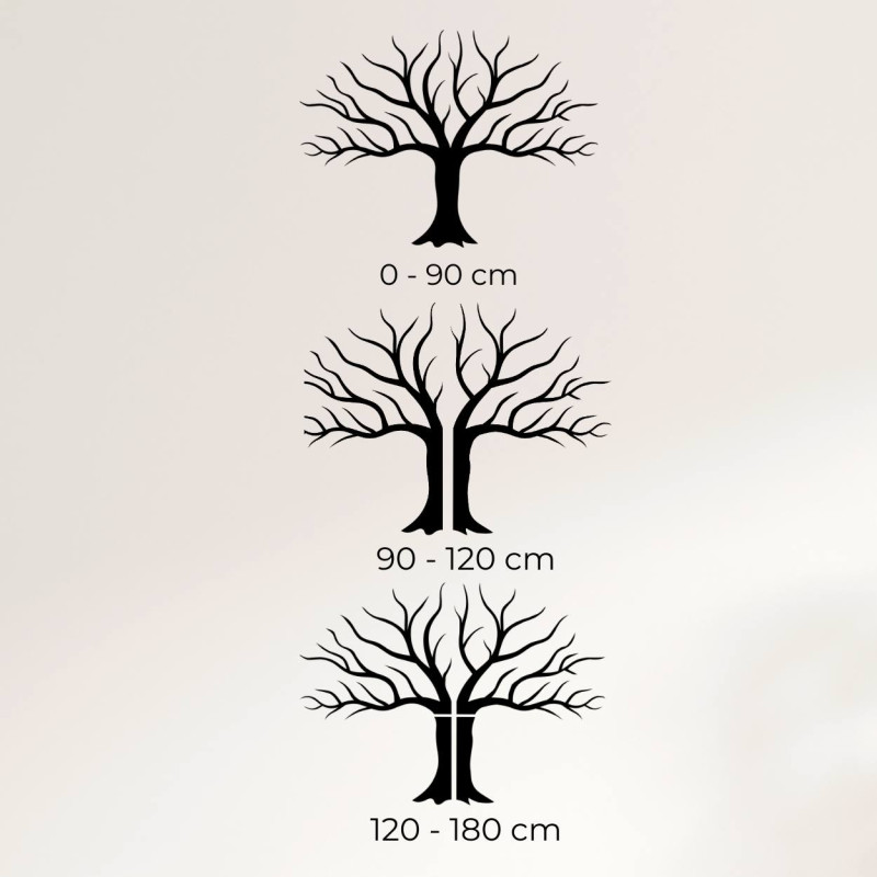 obraz wielkości na ścianie z gałęziami drzew