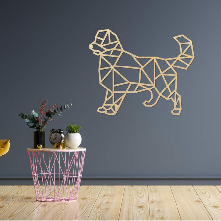 Rzeźbiony geometryczny obraz ścienny pies - HAFFO
