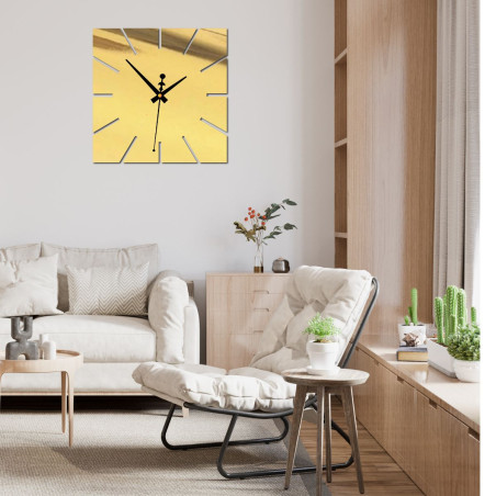 Czarny zegar ścienny bez cyfr o nowoczesnym designie Czarny zegar ścienny bez cyfr o nowoczesnym designie