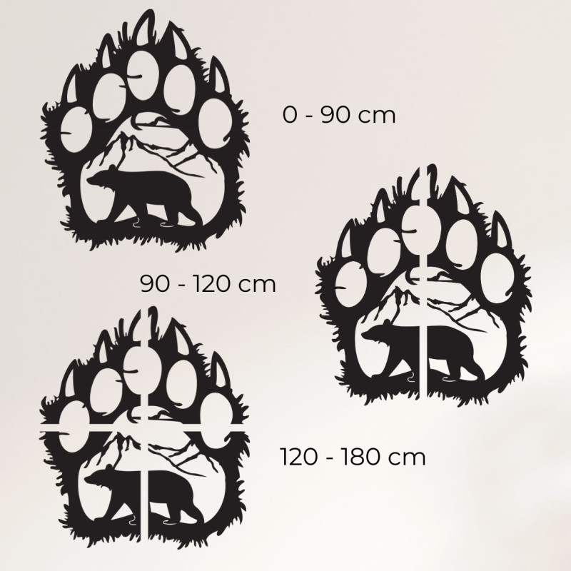 Obraz łapy niedźwiedzia na tle górskiego...