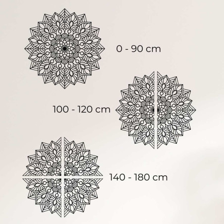 Wizualizacja produktu służy do pokazania rzeczywistych wymiarów dekoracji na ścianie.