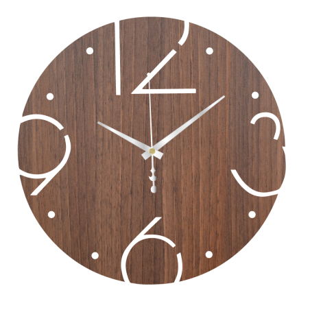 Drewniany zegar z unikalnymi rzeźbionymi cyframi - SENSON