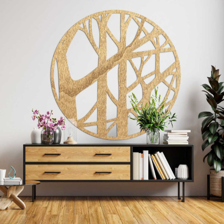 Widok z bliska na wzór drewnianego drzewa o okrągłym kształcie