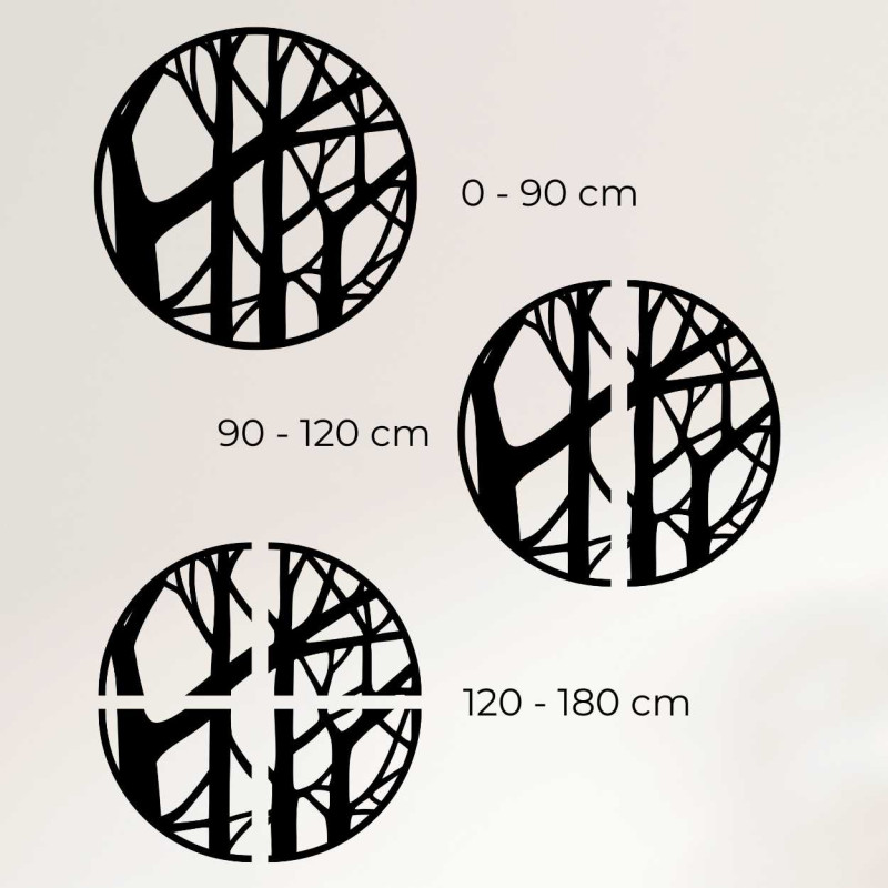 Rysunek techniczny dekoracji ze średnicami w centymetrach