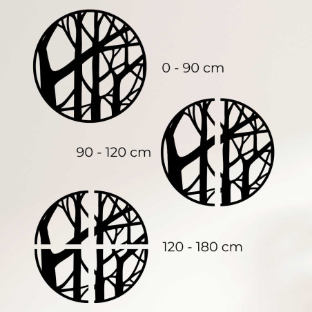 Rysunek techniczny dekoracji ze średnicami w centymetrach