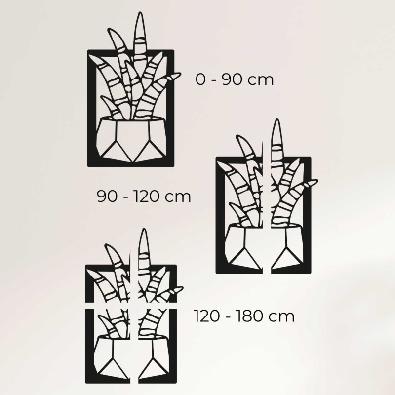 Drewniany obraz ścienny z sukulentem - DUIO