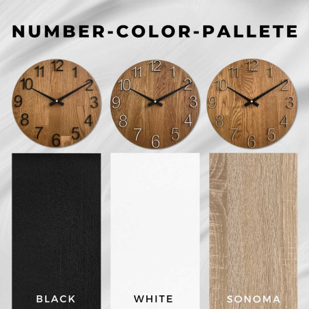 Zdjęcie tarczy zegara wykonanej z drewna o czystym i prostym wyglądzie. Zdjęcie tarczy zegara wykonanej z drewna o czystym i prostym wyglądzie.