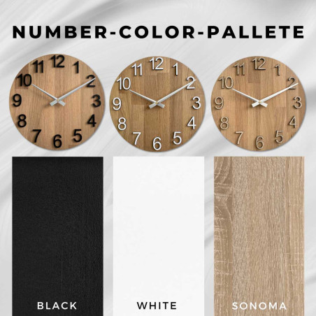 Zegar ścienny z drewna dębowego - MONTIORE