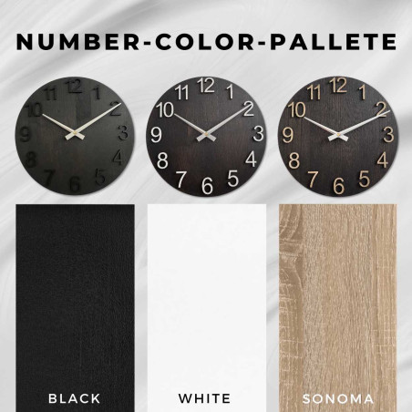 Okrągły zegar z drewna o prostym, minimalistycznym designie Okrągły zegar z drewna o prostym, minimalistycznym designie