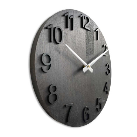 Prosty zegar ścienny z drewnianą podstawą bez cyfr Prosty zegar ścienny z drewnianą podstawą bez cyfr