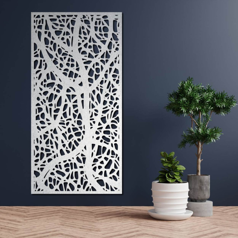 Malowidło ścienne z rzeźbionego drewna, materiał naturalny, dekoracja salonu i biura