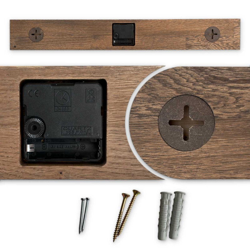 Minimalistyczny zegar z naturalnego drewna - HOKAI