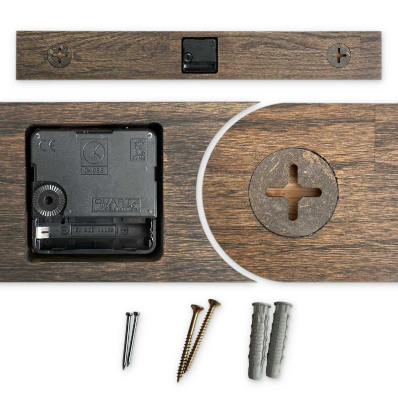 Ręcznie robiony pionowy zegar ścienny z dębu –...