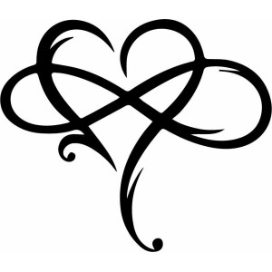 Drewniane serce na ścianę - INFINITY LOVE 2