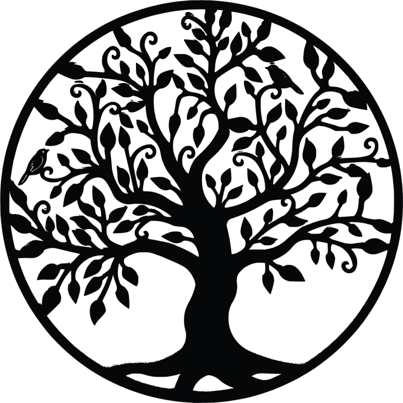 Malowidło ścienne na drewnie - Drzewo Życia symbolizuje wzrost