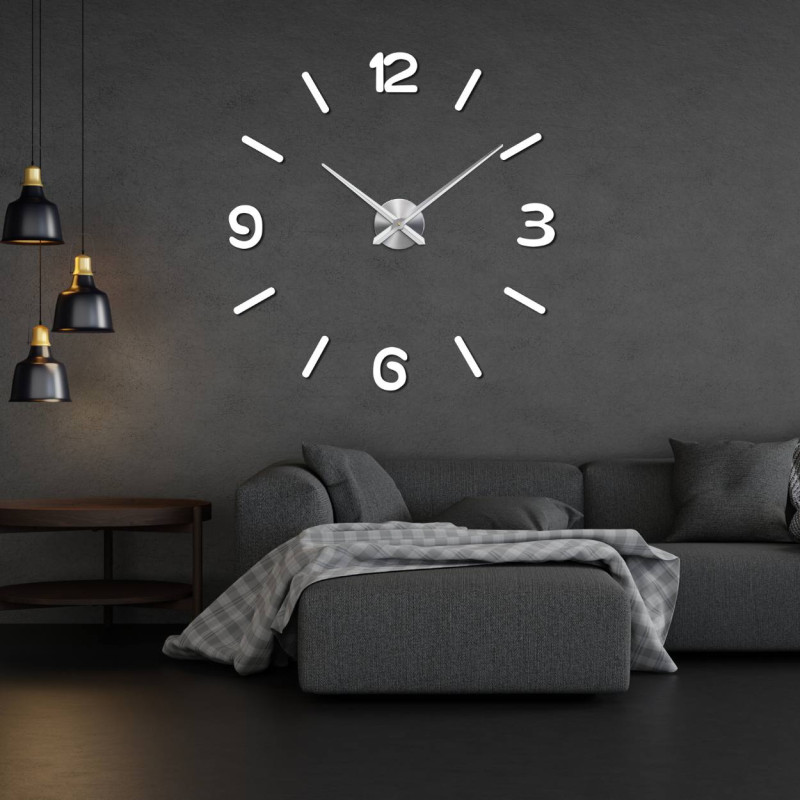 Stylowy zegar wykonany z pleksi, cichy i łatwy w montażu w każdym pomieszczeniu.