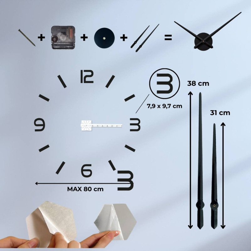 Samoprzylepny zegar ścienny - SONOMA