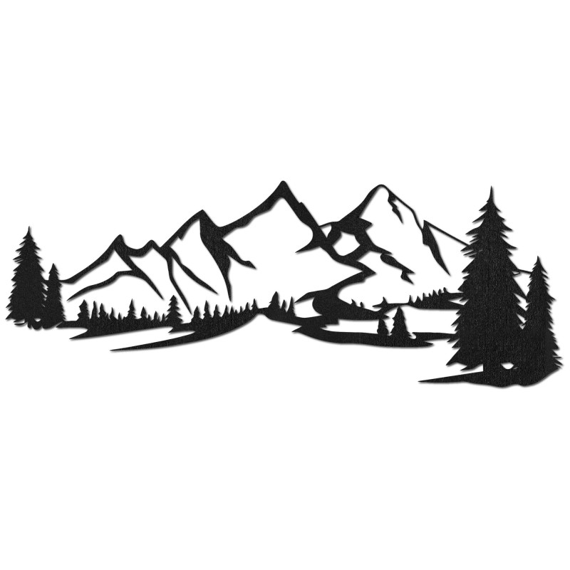 Drewniana dekoracja ścienna - Panorama górska