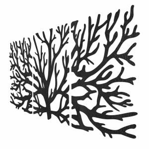 Trzyczęściowy obraz, dekoracja gałęziami - Nowoczesne gałęzie drzew na ścianie 2