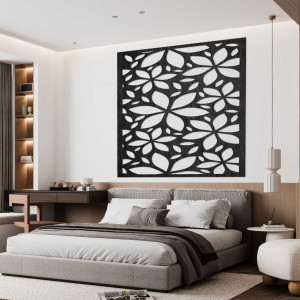 copy of Drewniana dekoracja ścienna kwiaty kwadrat - SAJFO 2