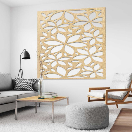 copy of Drewniana dekoracja ścienna kwiaty kwadrat - SAJFO