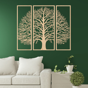 Dekoracja ścienna Drzewo Życia: naturalny wzór w trzech częściach 2