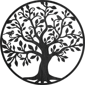 Drewniany obrazek przedstawiający drzewo życia i harmonii 2