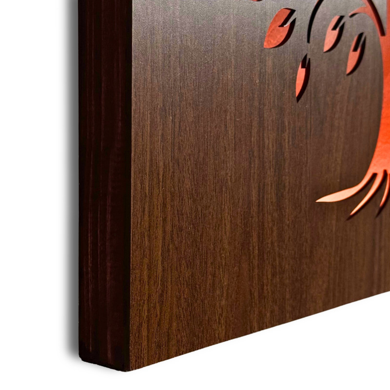 Obraz LED Drzewo Życia - dekoracja drewniana z...