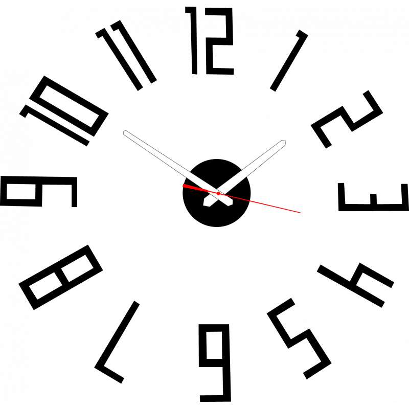Nowoczesny zegar ścienny z tworzywa sztucznego. Produkcja własna, X-momo