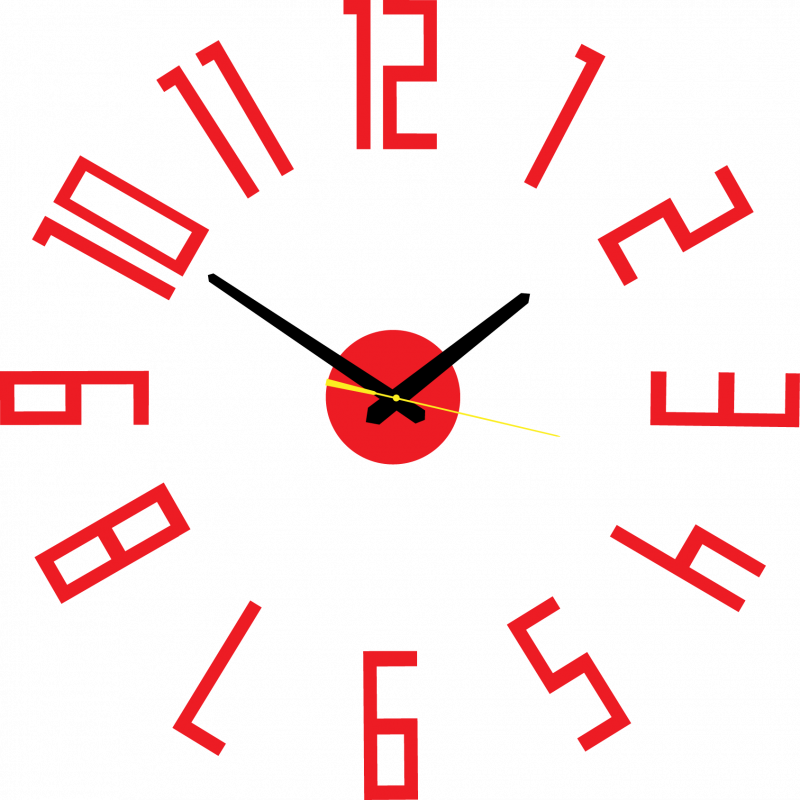 Nowoczesny zegar ścienny z tworzywa sztucznego. Produkcja własna, X-momo