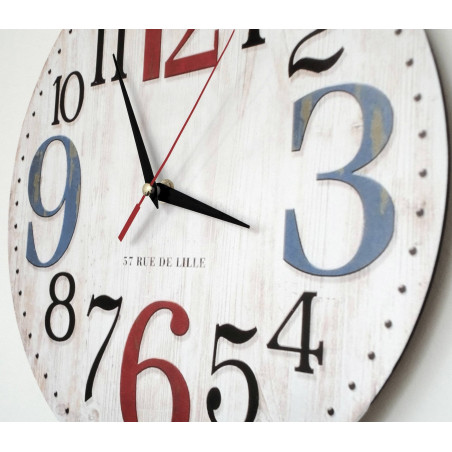 Drewniany zegar z obrazkiem ROSE . Fi 34 cm